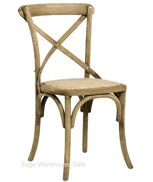 Parisienne Cafe Cross Back Side Chair Natural Oak