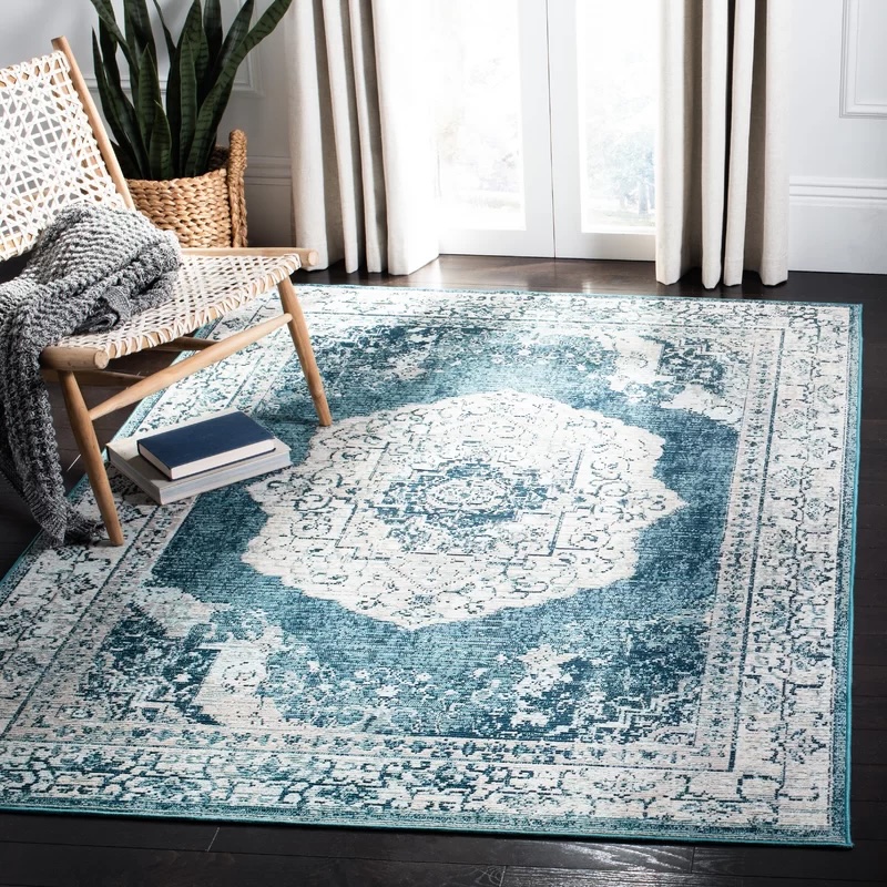 Oneita Oriental Teal Area Rug 9'x12'