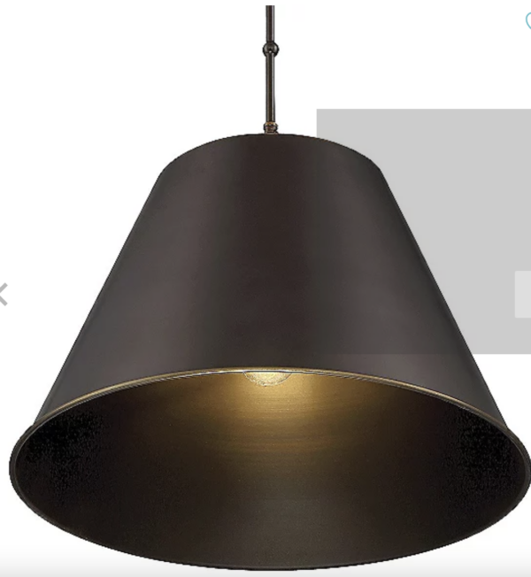 1 - Light Single Empire Pendant 12.5"x18.25"x18.25" Matte Black