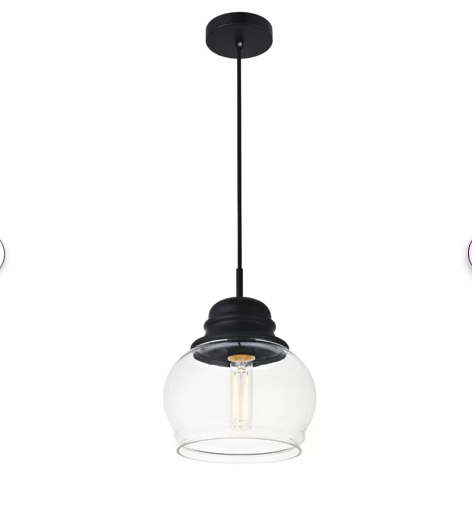 1 - Light Single Dome Pendant with Glass Accents