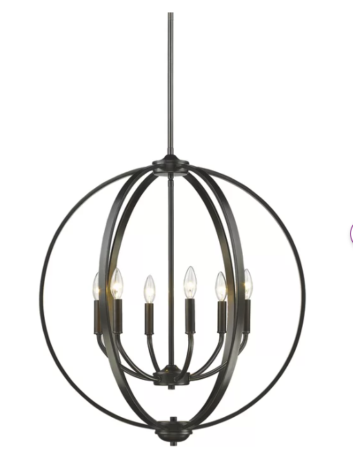 Petitt 6 - Light Globe Chandelier Matte Black