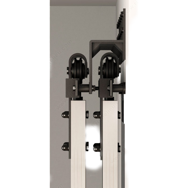 Wall Mount Bracket for Barn Door Flat Bar Tracks Bypass Hardware Flat Black