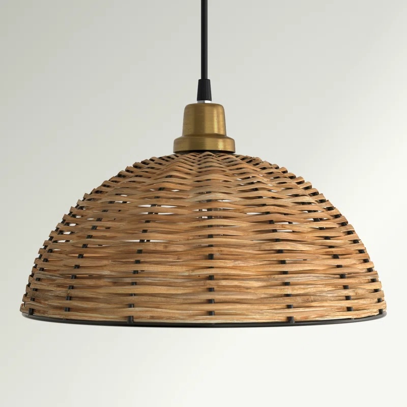 Renly 1 - Light Brushed Gold Dome Pendant