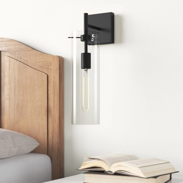 Black Vonnie 1 - Light Dimmable Armed Sconce