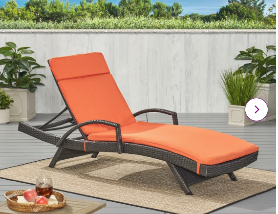 Darby Home Co - Piece Outdoor Seat/Back Cushion 27.5'' W x 79.25'' D Orange