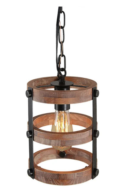 Peach 1 - Light Lantern Drum Pendant