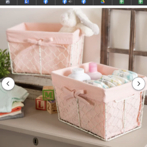 Colgate 2 Piece Fabric Basket Set (Set of 2) Blush
