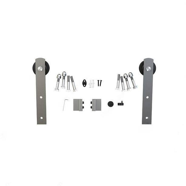 RUSTIC Decorative Sliding Hardware Kit Satin Nickel 2M