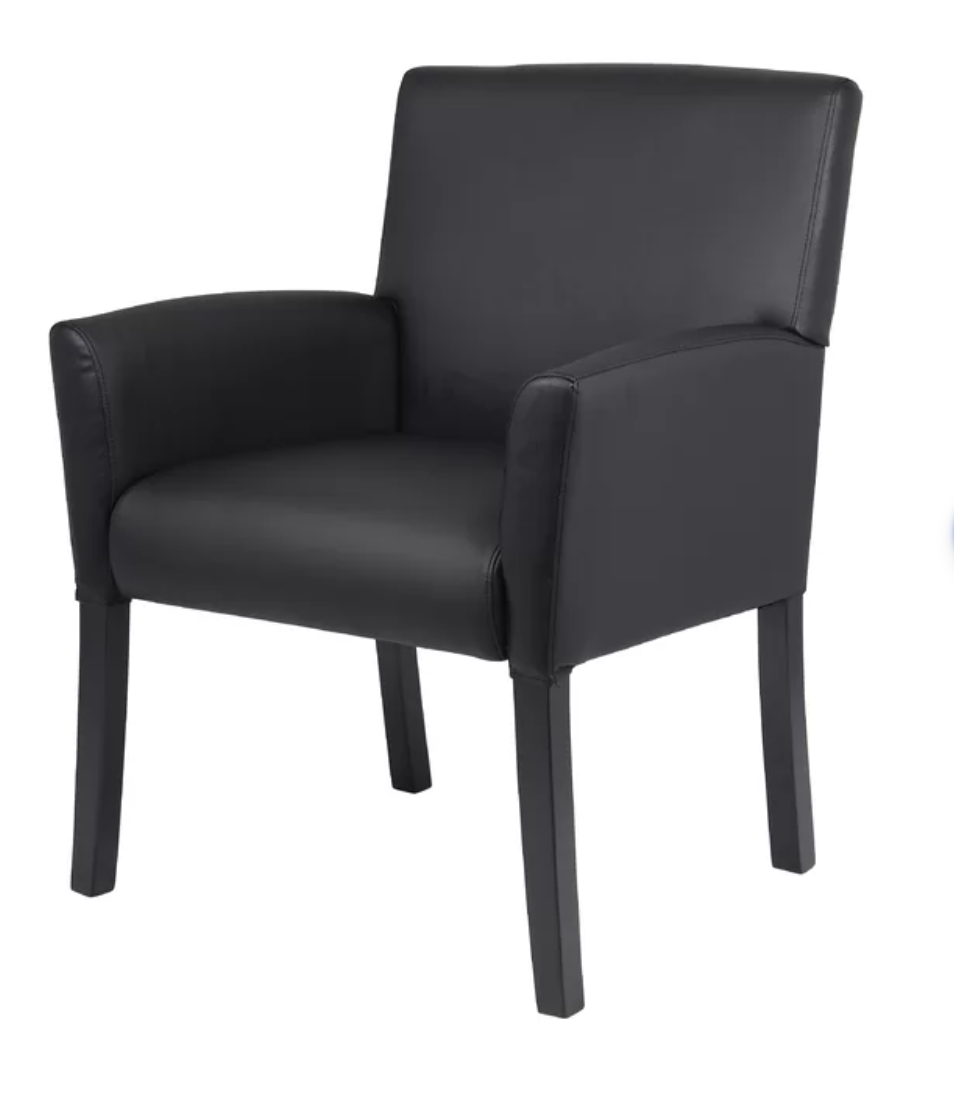 Braylee 24.5" W Side Reception Chair with Wood Frame Black