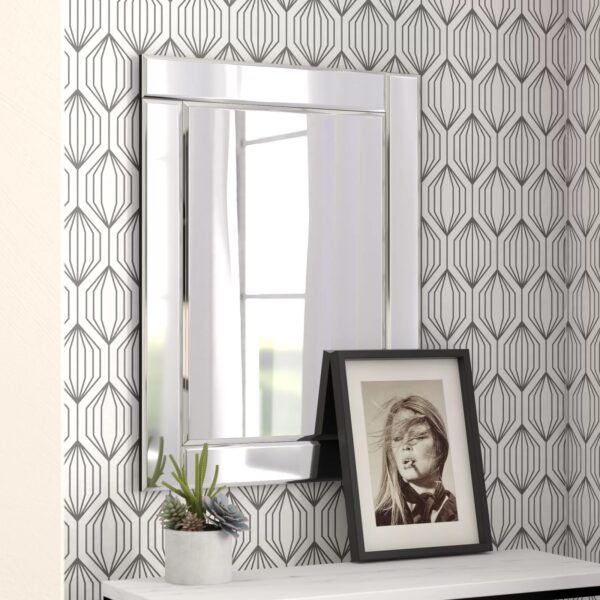 Modern & Comtemporary Black Beveled Framed Mirror 40"x20"