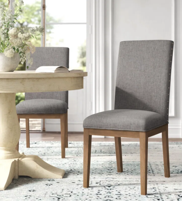 Avril Linen Solid Back Parsons Chair (Set of 2)