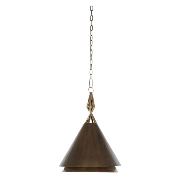 Mona 1 - Light Antique Brass Cone Pendant