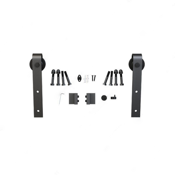 RUSTIC Decorative Sliding Hardware Kit Flat Black 2M