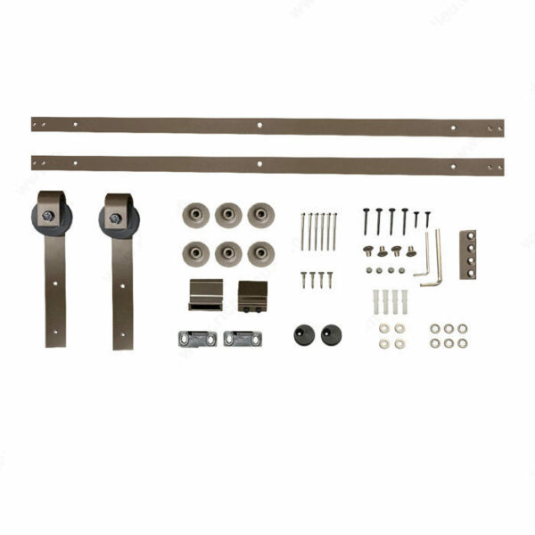 RUSTIC Decorative Sliding Hardware Kit Dark Brown Finish 2M