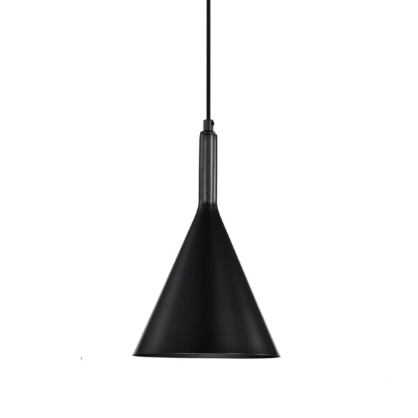 1-light Black Metal Cone Hanging Kitchen Pendant Light