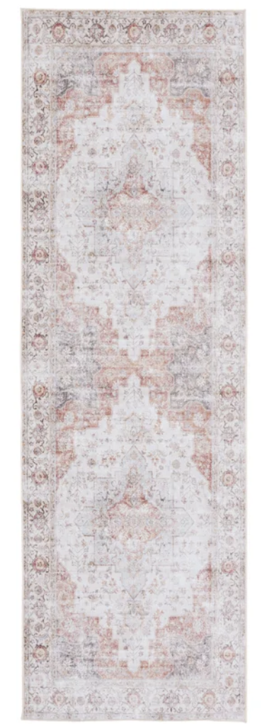 Chea Oriental Beige/Rust Red Area Runner 2'6"x6'