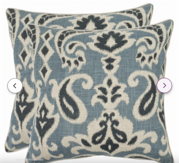 Chalker Paisley Throw Pillow (Set of 2) 18"x18"