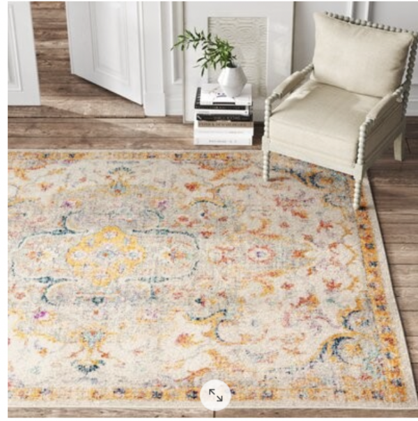 Belmont Oriental Saffront/Light Gray Area Rug 2'x3'