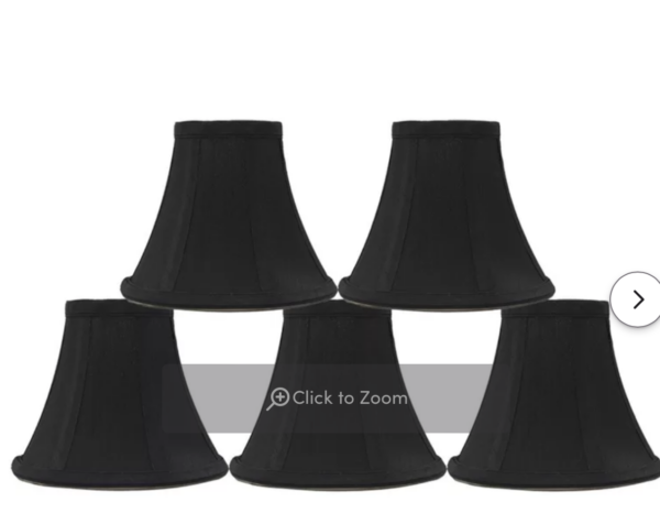 5" H Silk/Shantung Bell Lamp Shade ( Clip On ) (Set of 5) Black