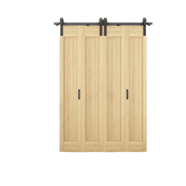 RUSTIC Bifold Barndoor Kit with Track Flat Black