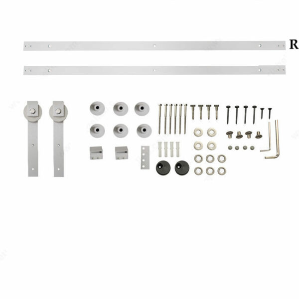 RUSTIC Decorative Sliding Hardware Kit White Finish 2M