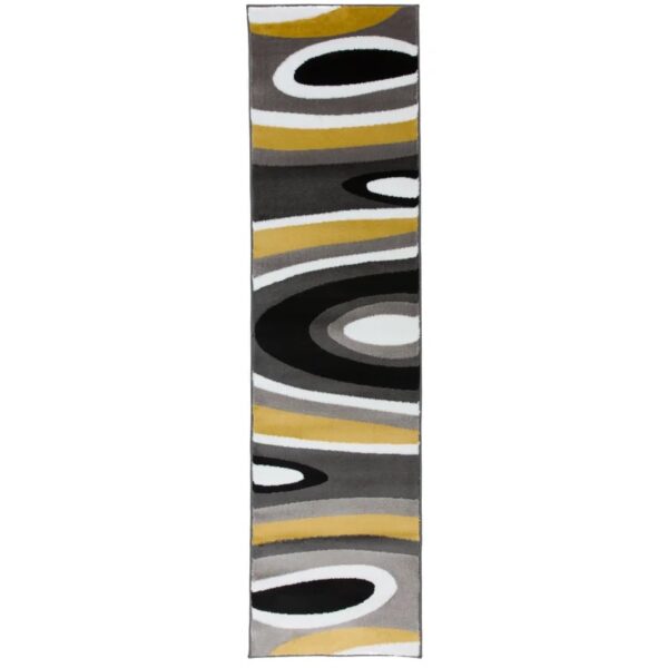 Warford Abstract Yellow Area Rug Runner (Alpine) 2'x7'2"