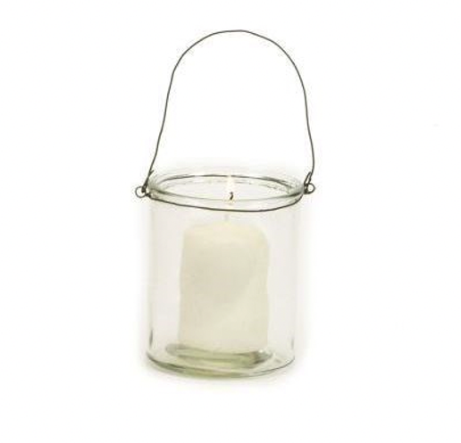 Large Glass Candle Holder w/handle