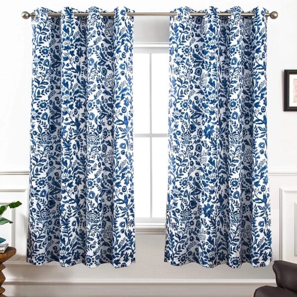 52"x84" Panels Adalen Floral Blackout Thermal Grommet Curtain (Set of 2)