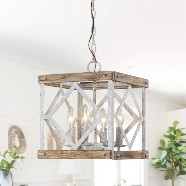 Rylie 4 - Light Dimmable Lantern Square / Rectangle Chandelier