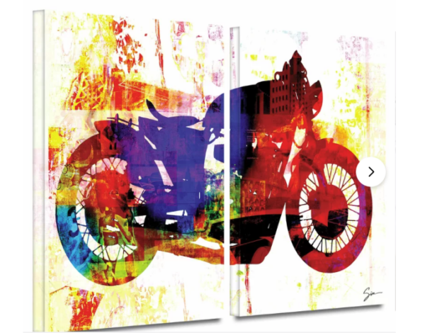 Moto III by Greg Simanson - 2 Piece Wrapped Canvas Graphic Art Set 24"x32"