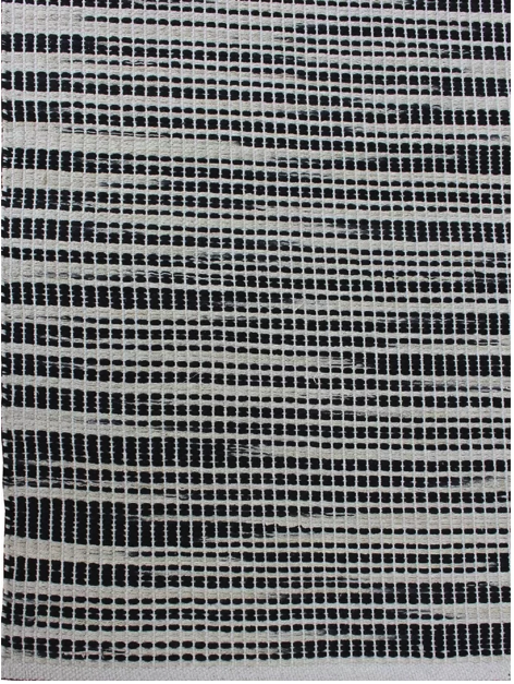 Strine Abstract Handmade Flatweave Cotton Black/White Area Rug 5'x8'