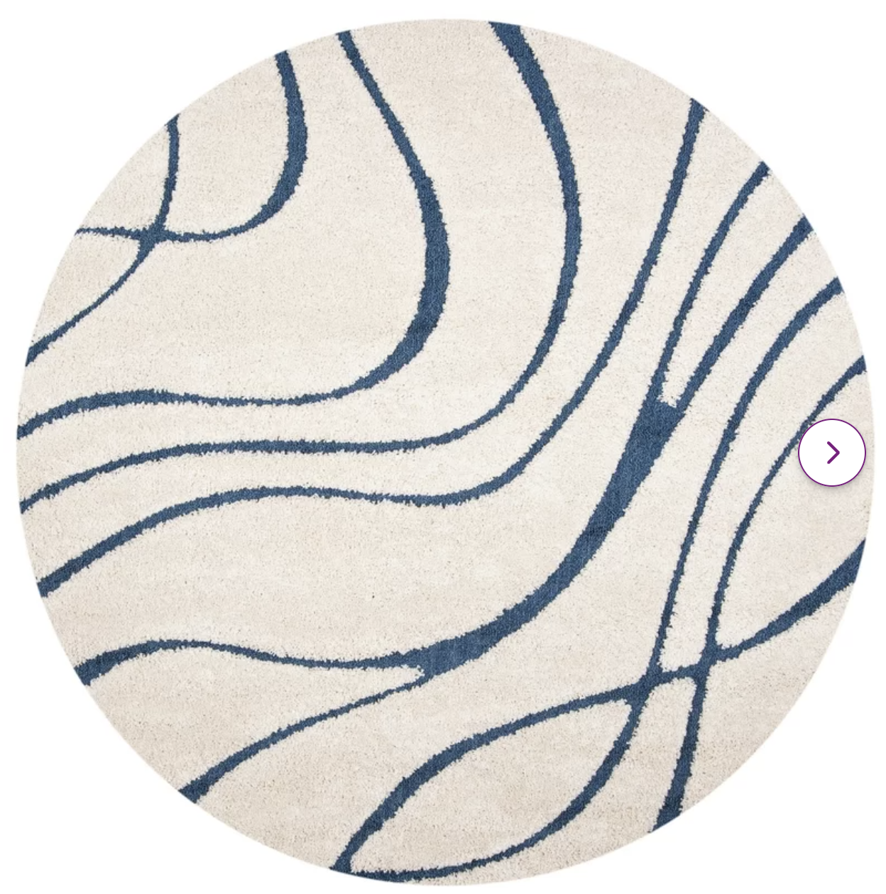 Stacie Abstract Area Rug in Cream/Blue 10' Round