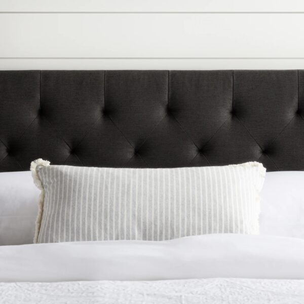 Upholstered Headboard Dark Gray/Black - Full