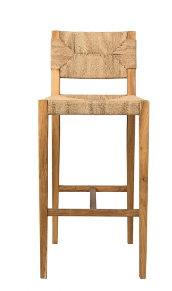 Bran Bar Stool - Natural Woven Teak Barstool