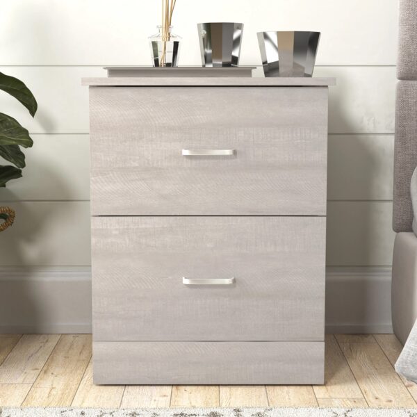 Allyannah 23.6" 2 Drawer Nightstand Dusty Gray Oak