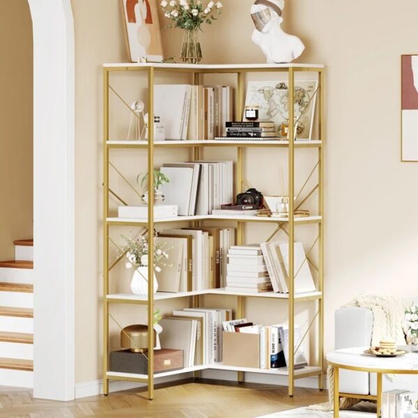 65.9" H x 31.5"W Industrial Open Display Shelves Wood Etagere Bookcase