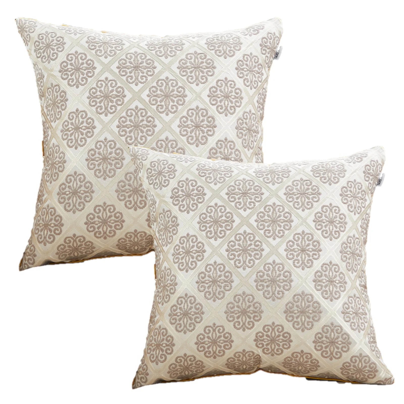 Floral Chenille Pillow Cover (Set of 2) Beige