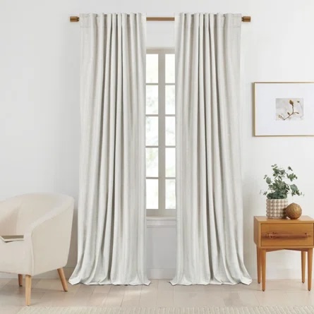 Graciella Thermal Insulated Blackout Curtains, Back Tab/Rod Pocket Bedroom Drapes 50"x90" Beige