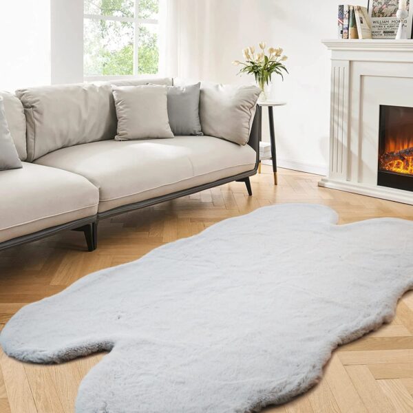 Hiroaki Faux Fur Solid Color Rug 4'x6'