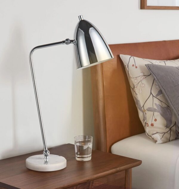 22.5" H Industrial Metal Marble Task Table Lamp -Adjustable Height