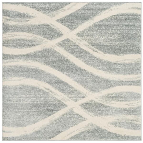 Shelva Abstract Rug Cream/Slate Blue 4' Square