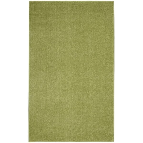 Sandy Solid Green Easy Care Area Rug 3'x5'