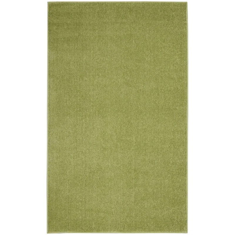 Sandy Solid Green Easy Care Area Rug 3'x5'