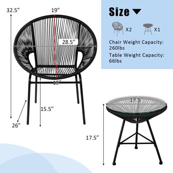 Olsson 2 - Person Round Outdoor Dining Set Black