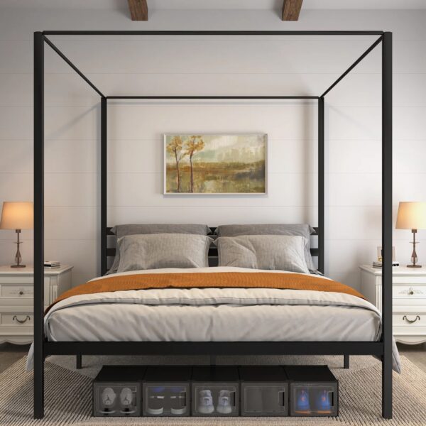 Kyvin Canopy Bed Queen Black