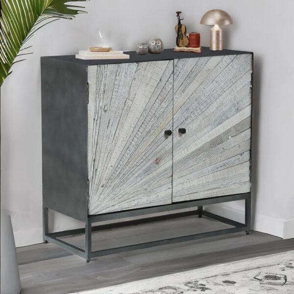 Lucille Metal Accent Cabinet Gray Wash