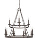 12 Light 36 inch Malaga Foyer Wagon Wheel Chandelier Ceiling Light