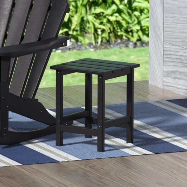 All Weather Adirondack Outdoor HDPE Side Table BLACK