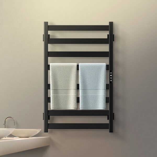 Straight Towel Rail Towel Warmer Black