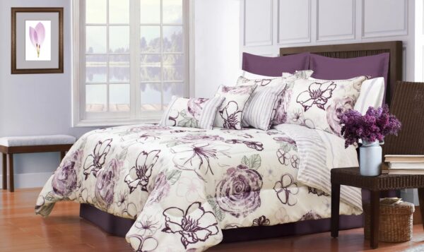 Queen Modern & Contemporary Floral Comforter Set